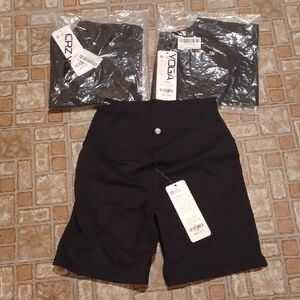 CRZ YOGA Black Athletic Shorts 3 Pair Size Small